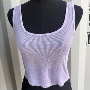 Me to We Light Purple Ribbed Tank Top